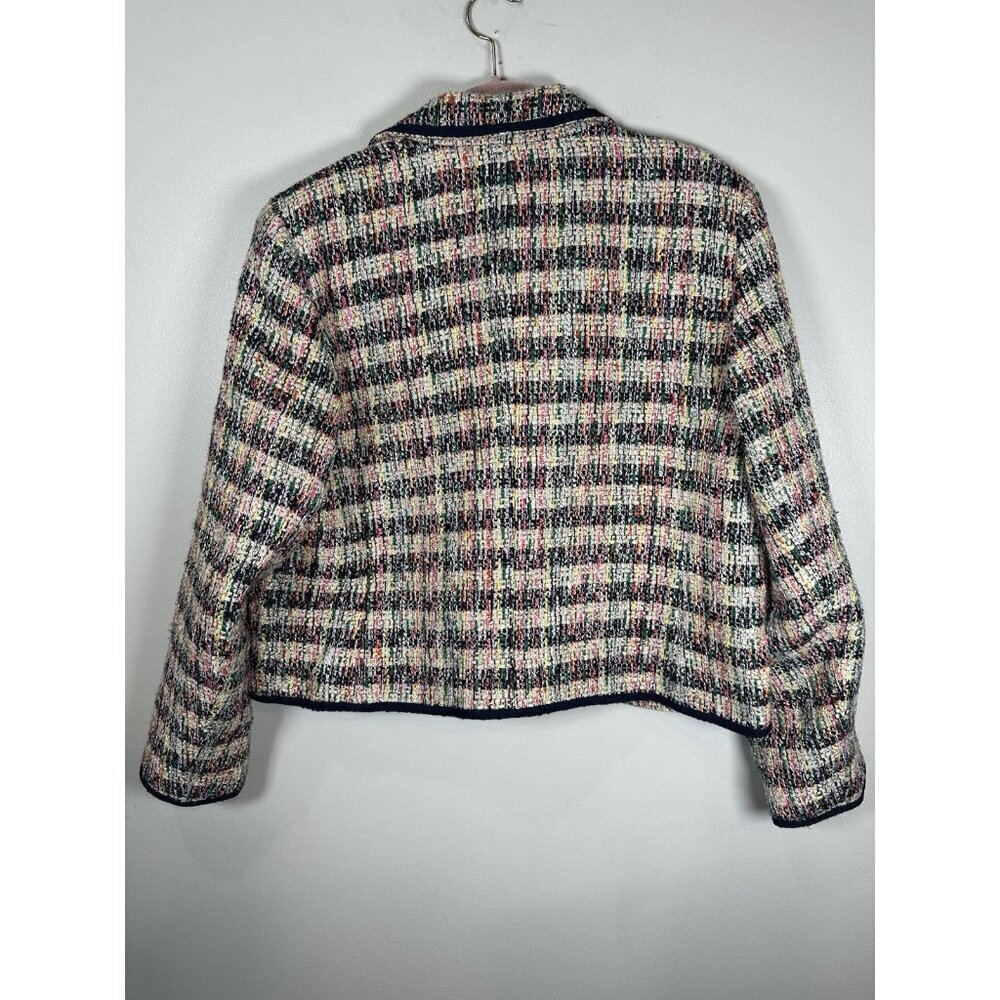 Talbots Jacket Blazer Size 16 Multicolor Tweed Trim Preppy Work Career - Picture 10 of 10